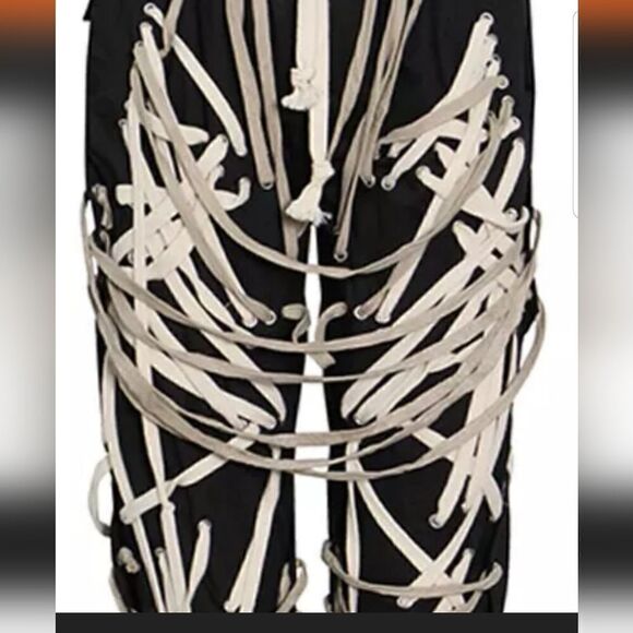 Unusual unique corset black trousers pants medium NWOT - Picture 12 of 15